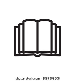 Book icon, education icon. Outline bold, thick line style, 4px strokes rounder edges. Vector illustration