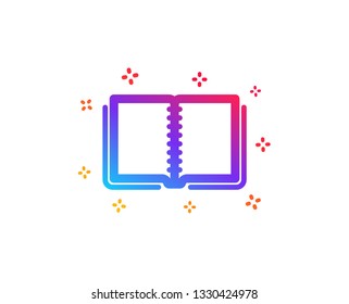 Book icon. Education symbol. Instruction or E-learning sign. Dynamic shapes. Gradient design book icon. Classic style. Vector