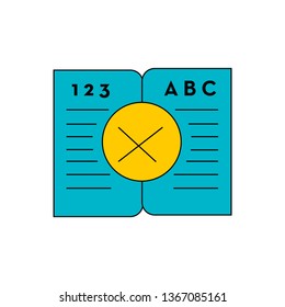 book icon- education book vector open book with the cross sign