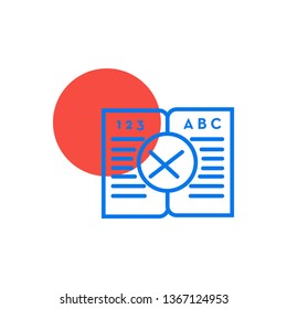 book icon- education book vector open book with the cross sign
