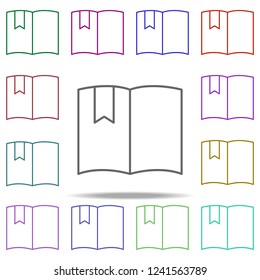 book icon. Elements of education in multi color style icons. Simple icon for websites, web design, mobile app, info graphics