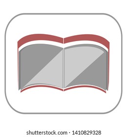 Book icon.  Expanded book.  Electronic library, dictionary, language learning