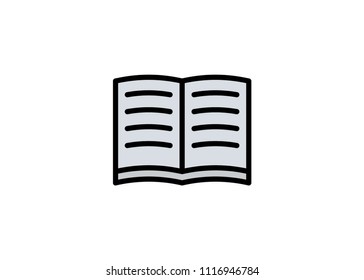 Book icon, filled line icon