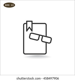  Book icon flat.