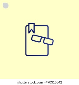  Book icon flat.