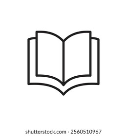 Book icon Flat art in black and white isolated