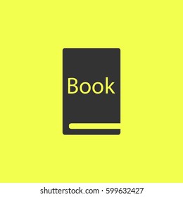 Book icon flat. Black pictogram on white background. Vector illustration symbol and bonus button