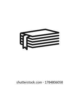 Icono de libro diseño plano aislado en fondo blanco. Ilustración del vector