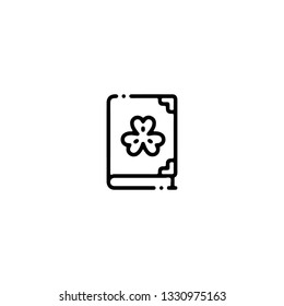 Book icon, flat design line art thin style. Saint Patrick's Day vector illustration