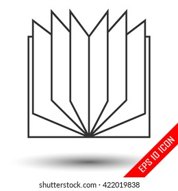 Book icon. Book flat design. Picture of book. Vector illustration.