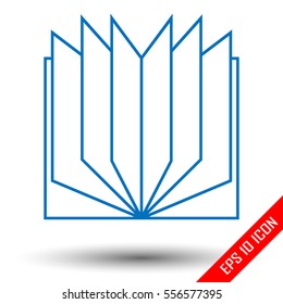 Book icon. Book flat design. Picture of book. Vector illustration.