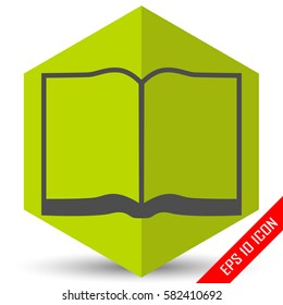 Book icon. Book flat design. Picture of book. Vector illustration.