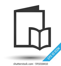 Book icon. Book flat design. Picture of two different size books . Book logo isolated on white background.