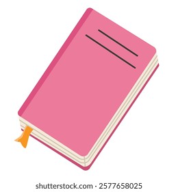 Book icon flat design, pink text book illustration, book vector art, book clip art