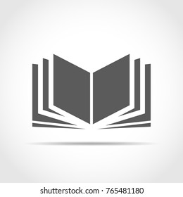 Book icon in flat design. Vector Illustration. Gray book isolated on light background