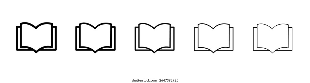 Book icon flat illustration set logo
