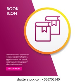 Book Icon. Flat Isolated Graphic Info Board. Outline Style Symbol