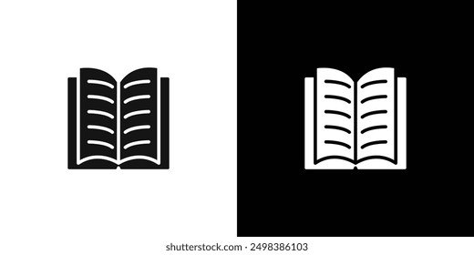 Book icon flat line symbol set.