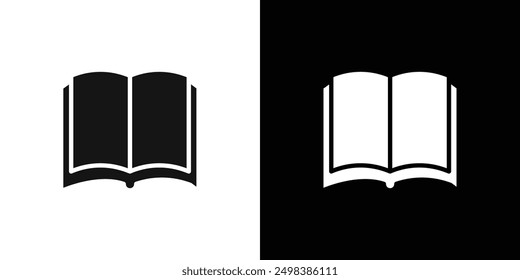 Book icon flat line symbol set.