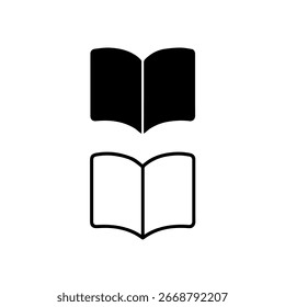 Book Icon Flat Outline Reading Material Vector