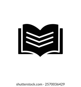Book icon Flat simple outline set