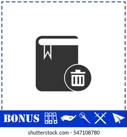 Book icon flat. Simple vector symbol and bonus icon