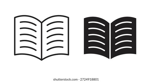 Ícone de livro plano e coleção de traçados para trabalho do ux da interface do usuário.