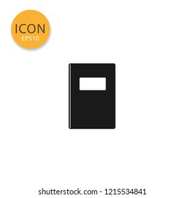 Book icon flat style in black color vector illustration on white background.