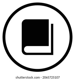 book Icon. Flat style Circle Shape isolated on white background. Vector illustration