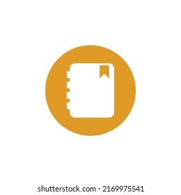 book icon flat style in circle