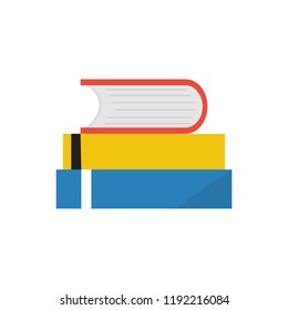book icon in flat style isolated vector illustration on white transparent background
