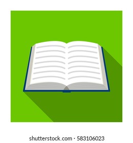 Book icon in flat style isolated on white background. Library and bookstore symbol stock vector illustration.