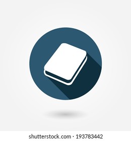 Book icon in flat style with long shadow