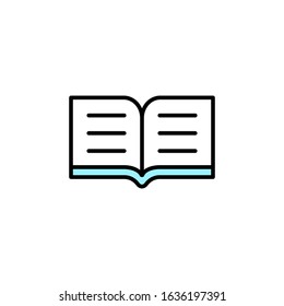 Book icon. Flat vector graphic in white background.