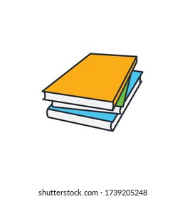 Book icon flat vector illustration. Education symbol.