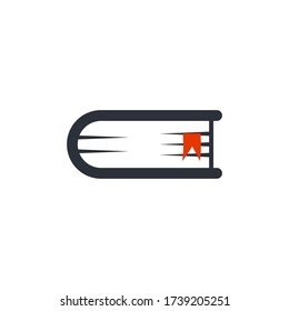 Book icon flat vector illustration. Education symbol.