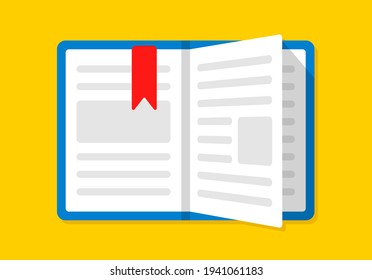 Book icon flat vector illustration