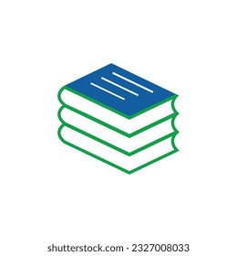 Book icon flat vector illustration.