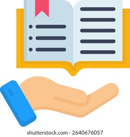Book Icon Flat Vector Illustration