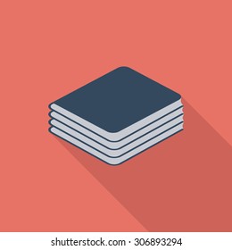 Book icon. Flat vector related icon with long shadow for web and mobile applications. It can be used as - logo, pictogram, icon, infographic element. Vector Illustration.