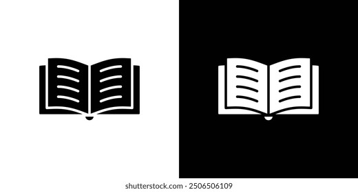 Book icon Flat vector set outline