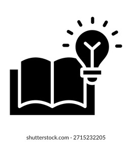 Ilustración vectorial de diseño de glifo de icono de libro