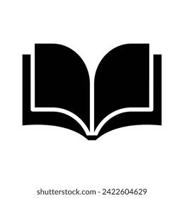 Icono de libro ilustración de diseño de vector de glifos