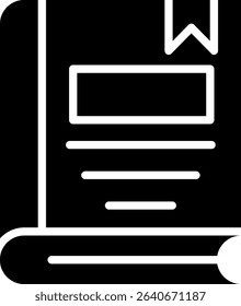 Book Icon Glyph Vector Illustration