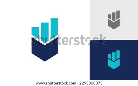 Book icon with growht chart logo design