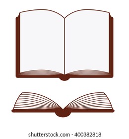 Book icon illustration. black and white. one color.