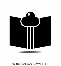 Book icon illustration with shadow. Stock vector illustration.