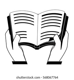 book icon image black and white vector illustration design 