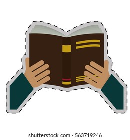 book icon image sticker  vector illustration design 