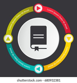 book icon, book infographics template